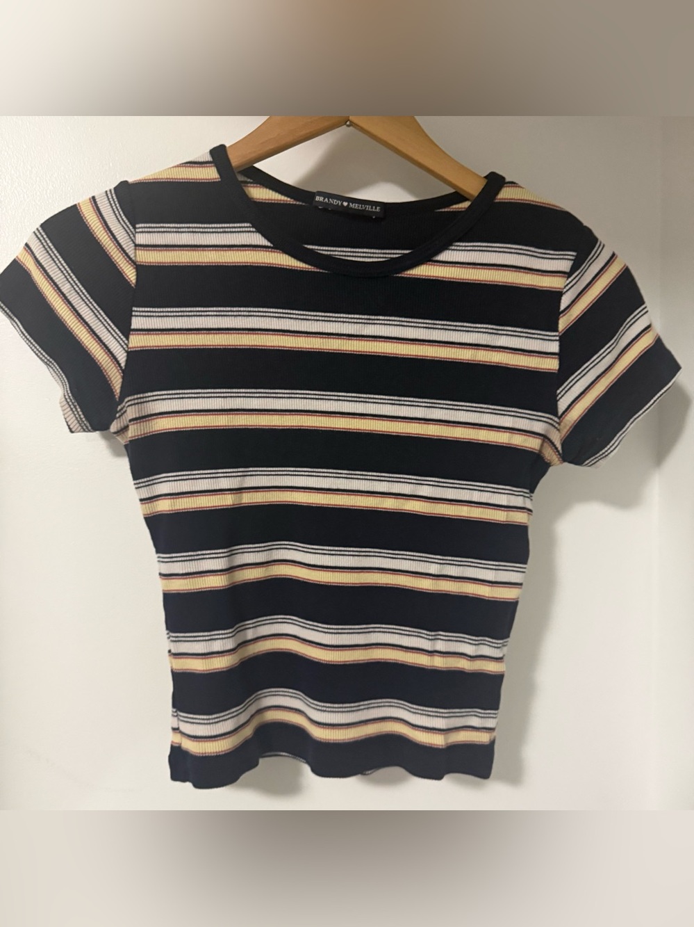 Brandy Melville Striped crop tee